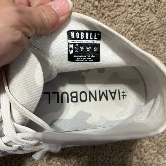 NOBULL White and Gray Athletic Shoes Lightweight Performance - Picture 6 of 7